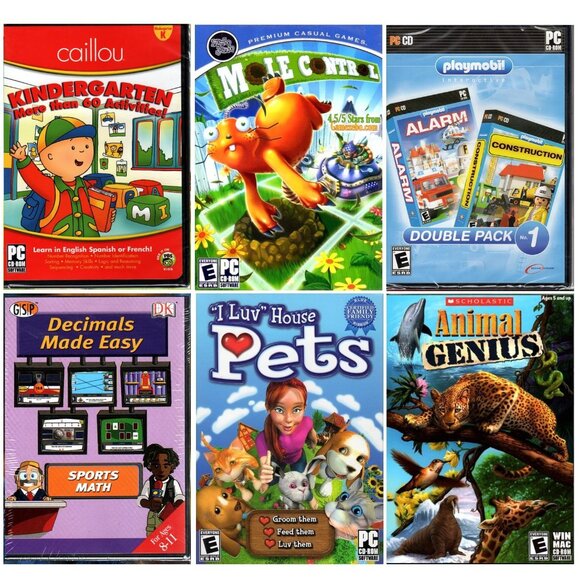 6 PC Kids Games Lot3 - FACTORY SEALED! - Picture 1 of 9